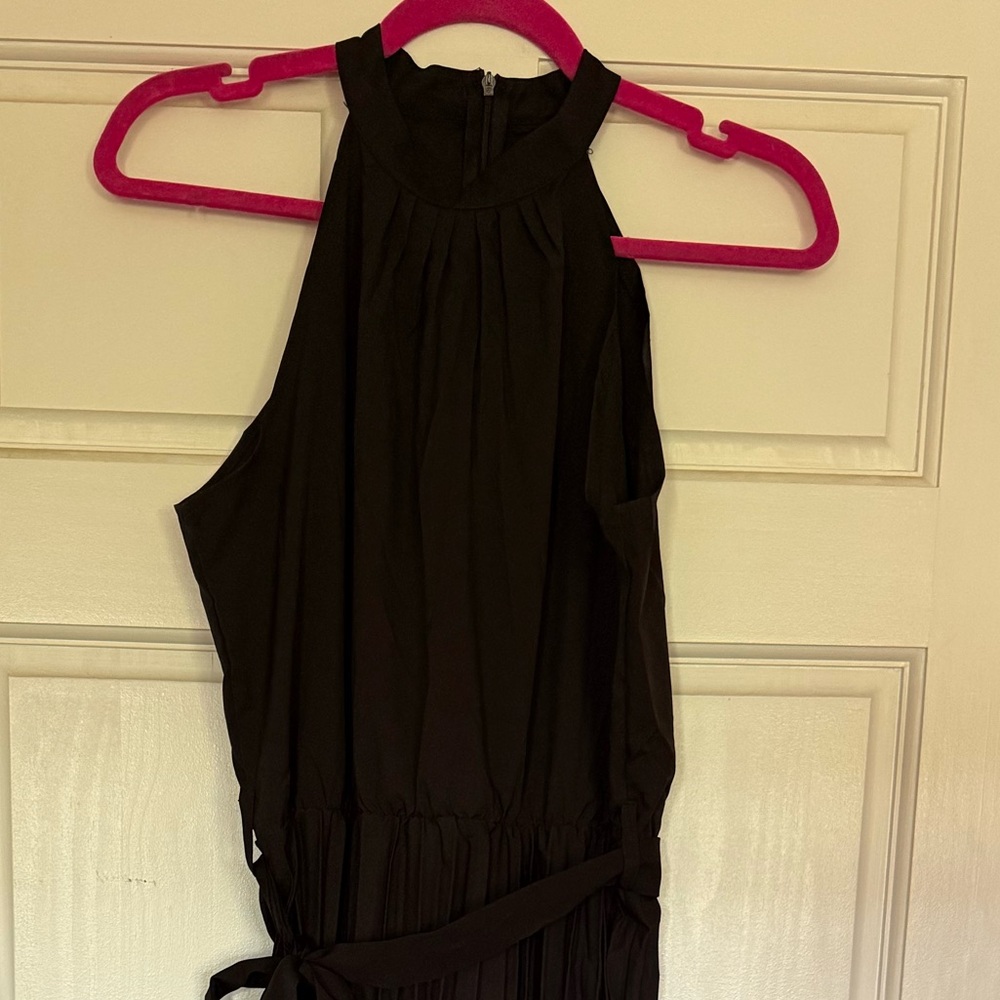 SHEIN Black Halter Long Sleeve Dress
